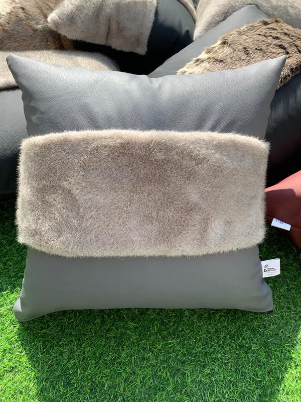 Grey Leather Cushion