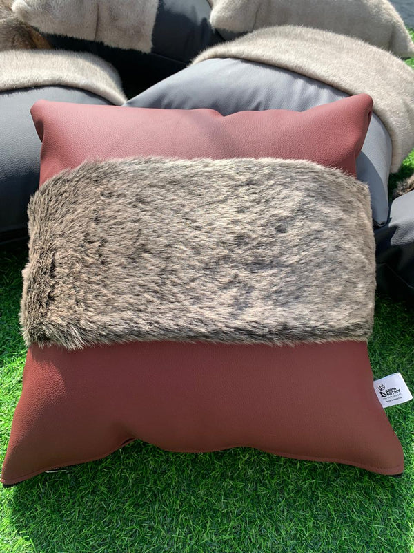 Mahroon Leather Cushion